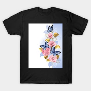 Design with Pink Roses T-Shirt